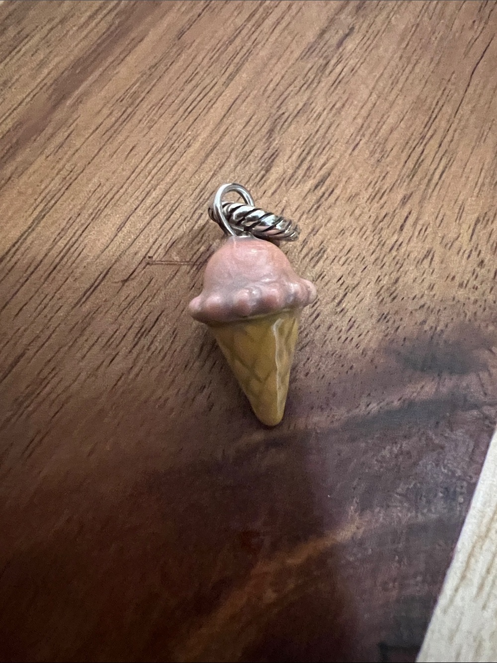 Brighton Pink and Yellow Ice Cream Cone Charm Pendant